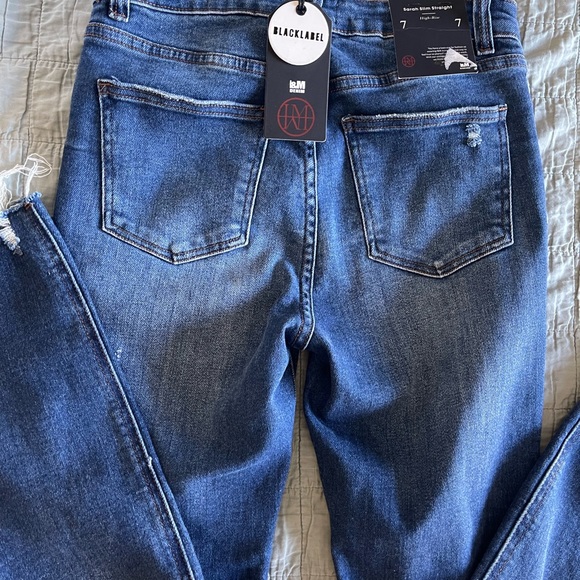 Black Label Denim Sarah High Rise Slim Straight BNWT - Picture 2 of 5